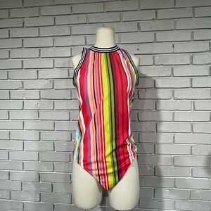 Old Navy x Christopher John Rogers Rainbow Stripe High Neck Bodysuit XXL NWT